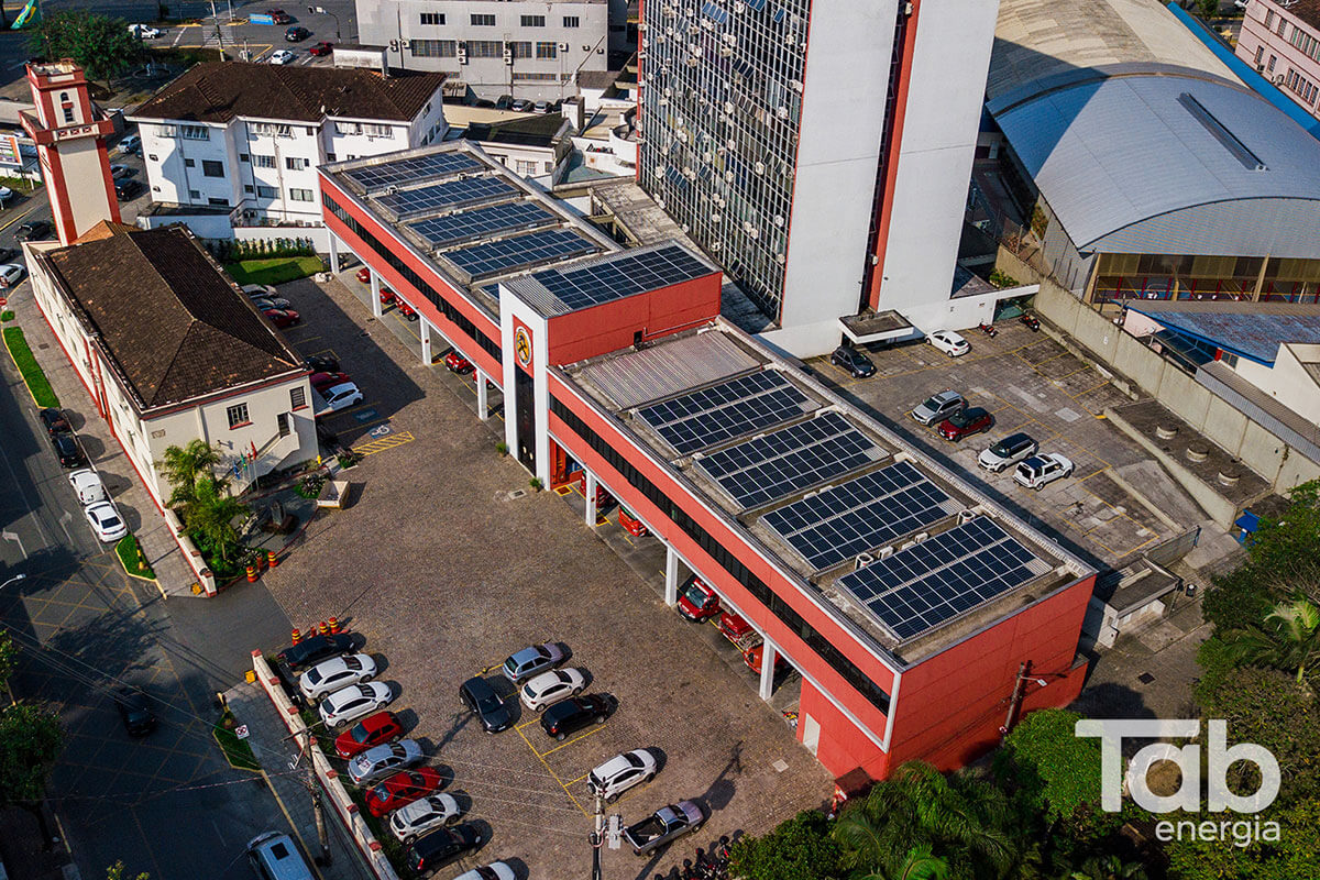 energia solar Corpo de Bombeiros Voluntários de Joinville
